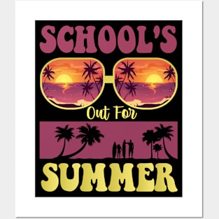 Retro Last Day Of School Schools Out For Summer Teacher Gift Posters and Art